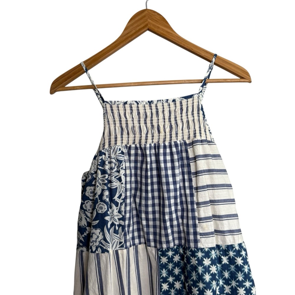 Universal Thread Dress Small Blue Patchwork Gingh… - image 2